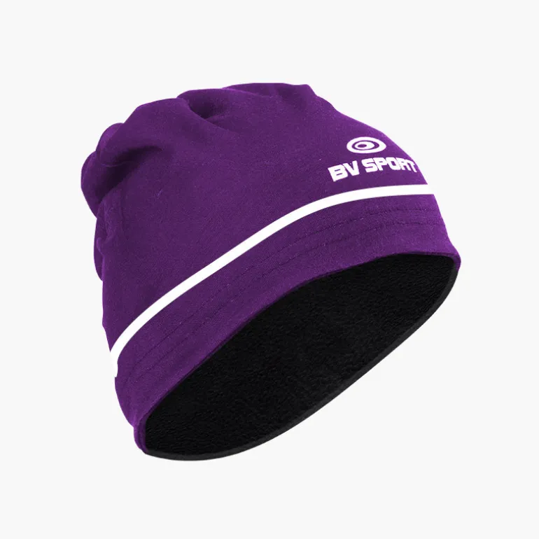 Bonnet-tour de cou hiver violet/blanc - Mix