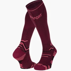 Chaussettes Trail compression bordeaux/rose