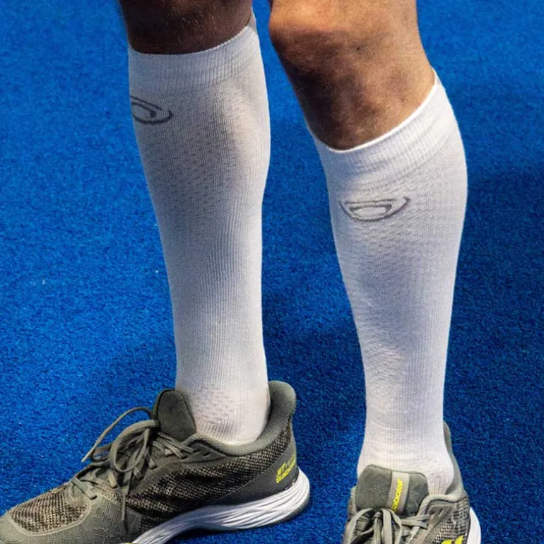 Chaussettes compression Padel Blanc/Gris