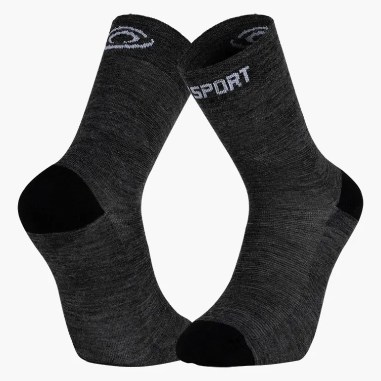 Chaussettes DOUBLE GR HAUTE "MERINOS" Anthracite