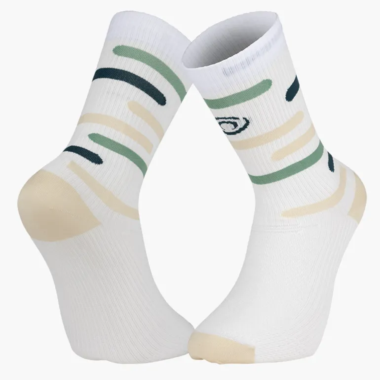 Chaussettes LIGHT RUN "RIO" Blanc/Vert/Beige