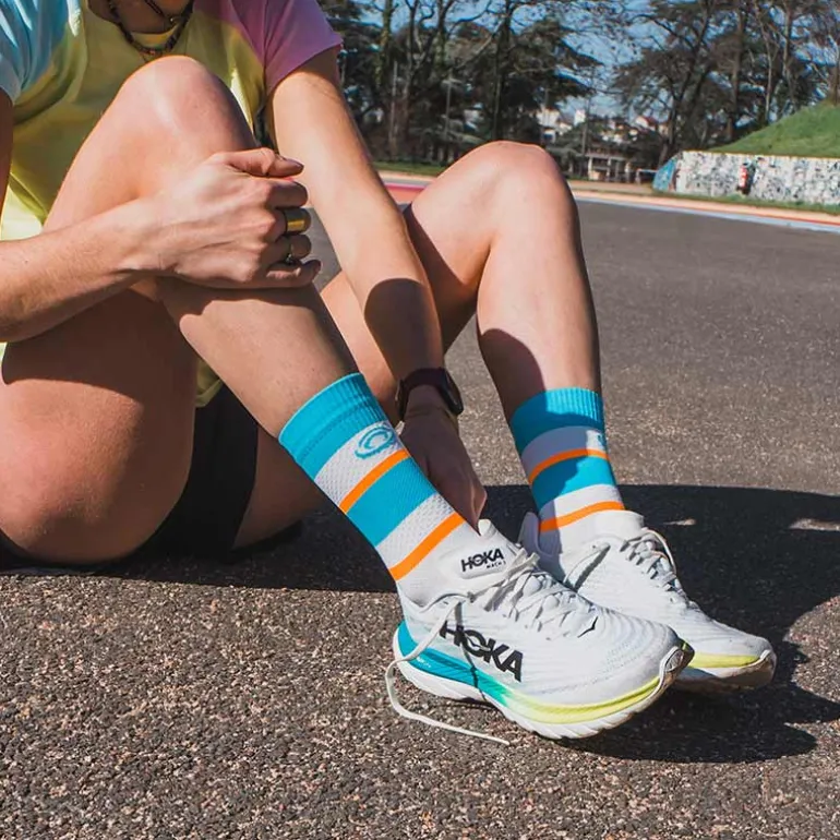 Chaussettes LIGHT RUN "IBIZA" Turquoise/Orange