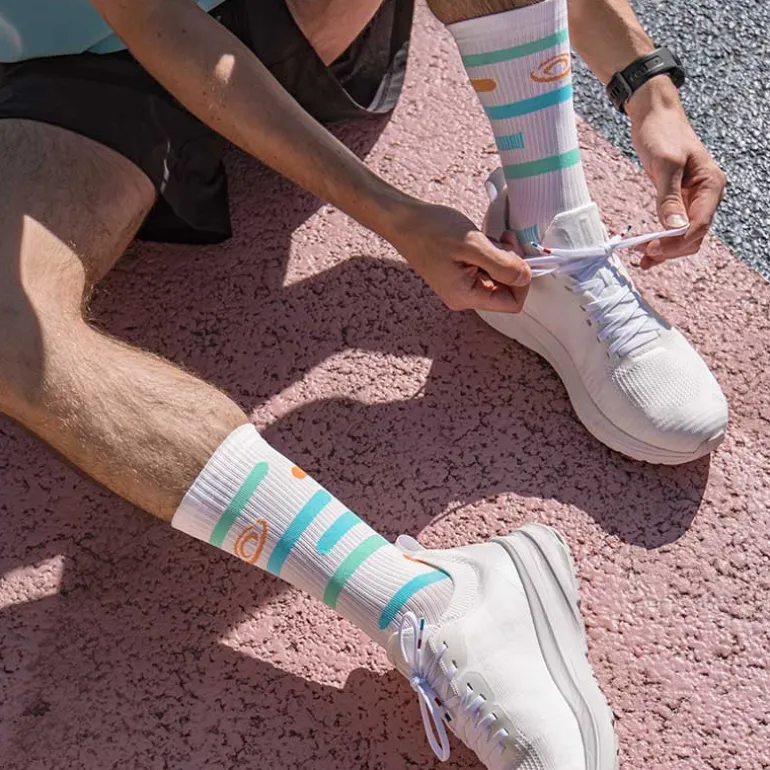 Chaussettes LIGHT RUN "RIO" Blanc/Bleu/Orange