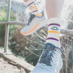 Chaussettes LIGHT RUN "RIO" Blanc/Violet/Jaune
