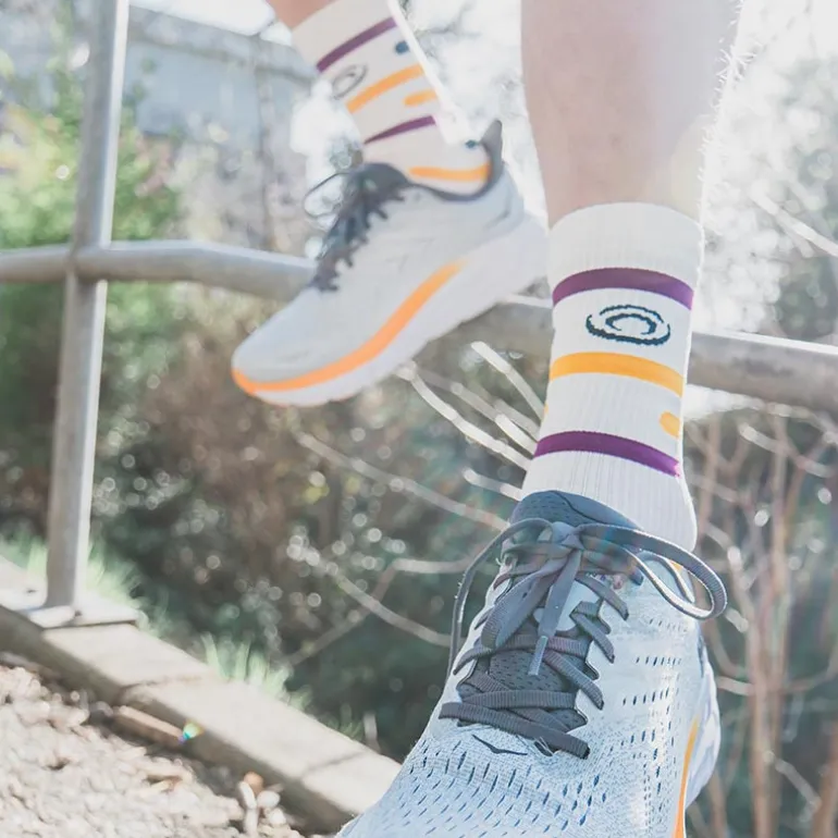 Chaussettes LIGHT RUN "RIO" Blanc/Violet/Jaune