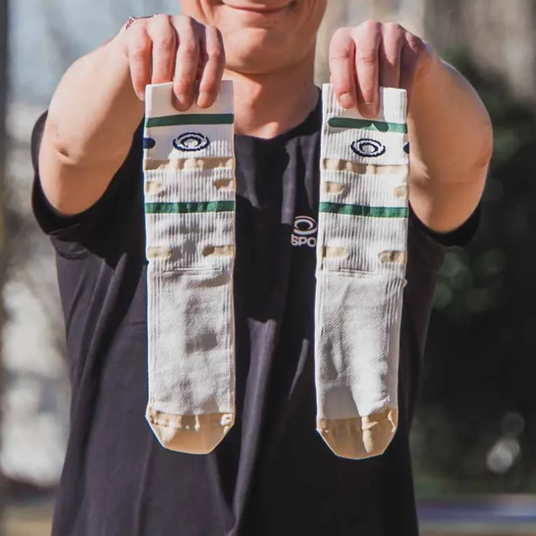 Chaussettes LIGHT RUN "RIO" Blanc/Vert/Beige