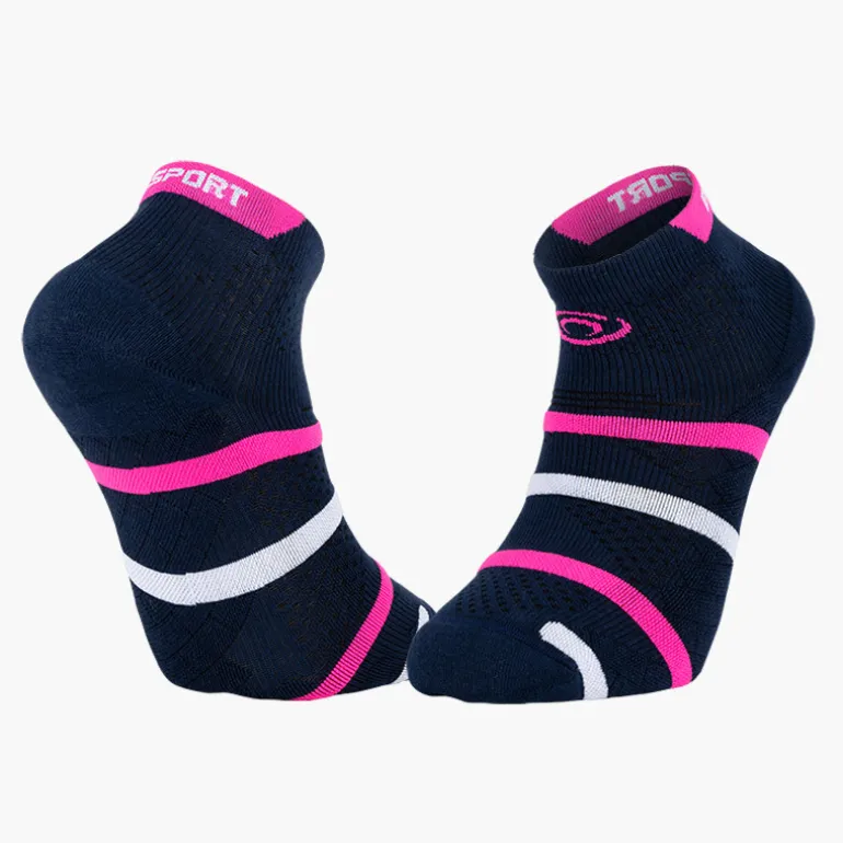 Chaussettes Padel courte Marine/Rose
