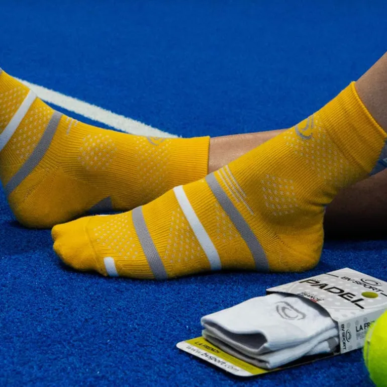 Chaussettes Padel haute Jaune/Gris