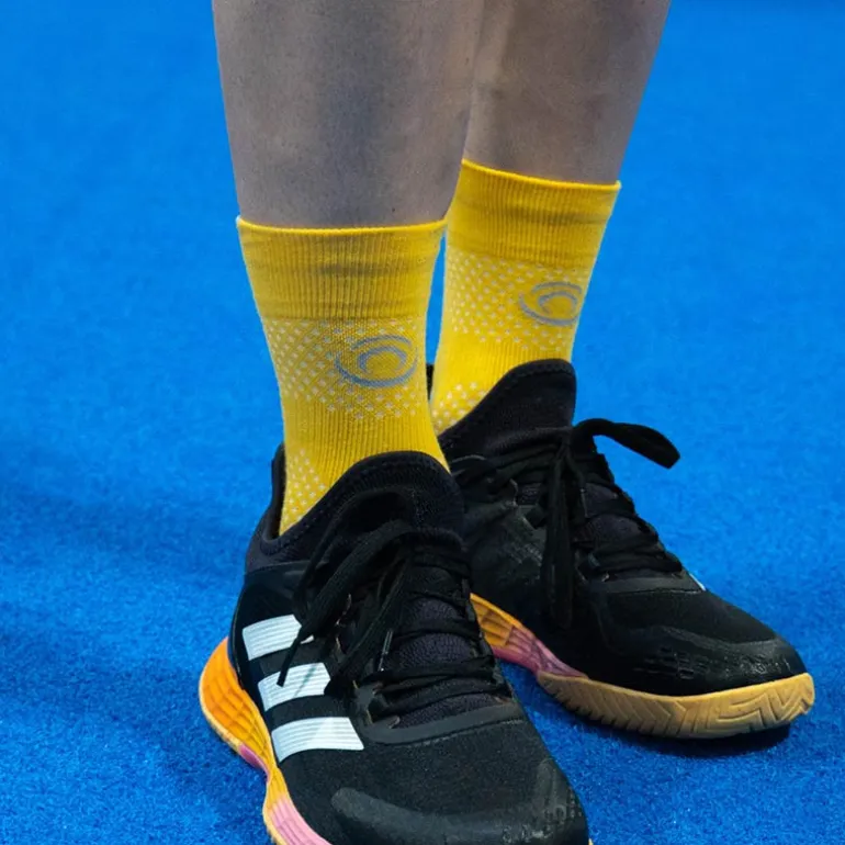 Chaussettes Padel haute Jaune/Gris