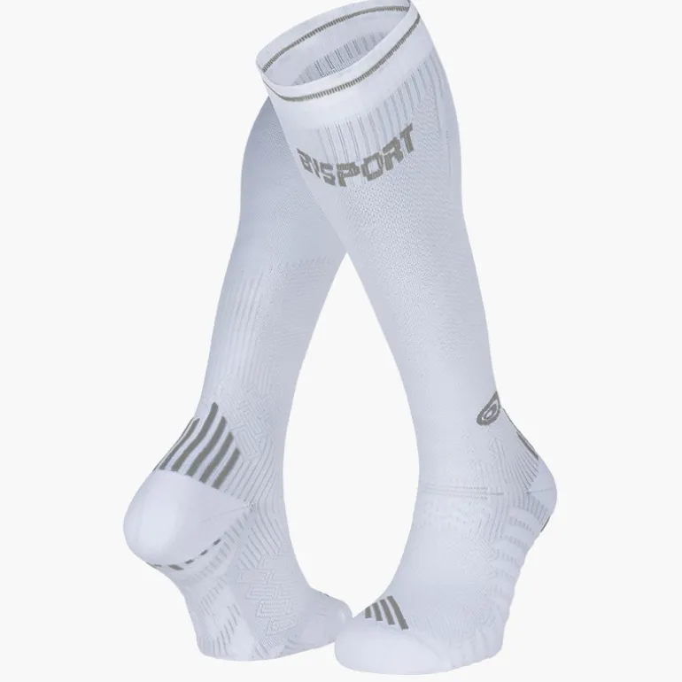 Chaussettes Run compression blanc/gris
