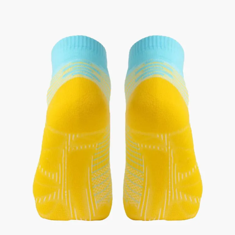 Chaussettes RUN MARATHON Low Jaune/Bleu