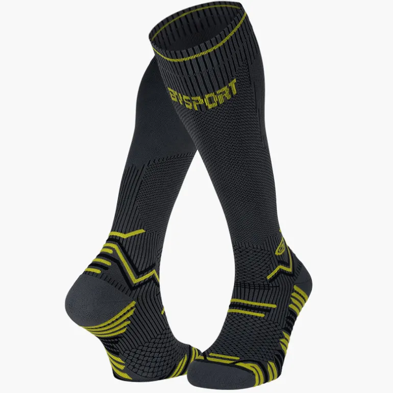 Chaussettes Trail compression gris/jaune