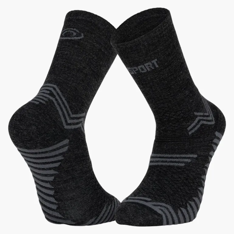 Chaussettes TRAIL ULTRA + "MERINOS" Anthracite