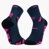 Chaussettes TRAIL ULTRA MID Bleu/Rose