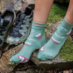 Chaussettes TRAIL ULTRA MID Vert/Blanc