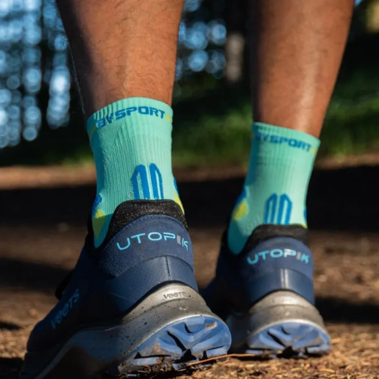 Chaussettes TRAIL ULTRA MID Turquoise/Bleu