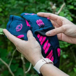 Chaussettes TRAIL ULTRA MID Bleu/Rose