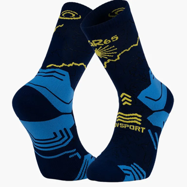 Chaussettes TREK COLLECTOR GR65 COMPOSTELLE HAUTE Bleu/Jaune