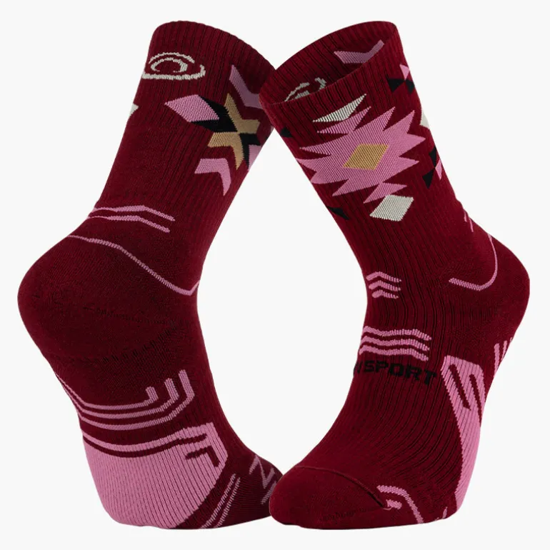 Chaussettes TREK GR Haute "LYOCELL" Aztec Bordeaux