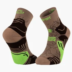 Chaussettes TREK GR MID Beige/Vert
