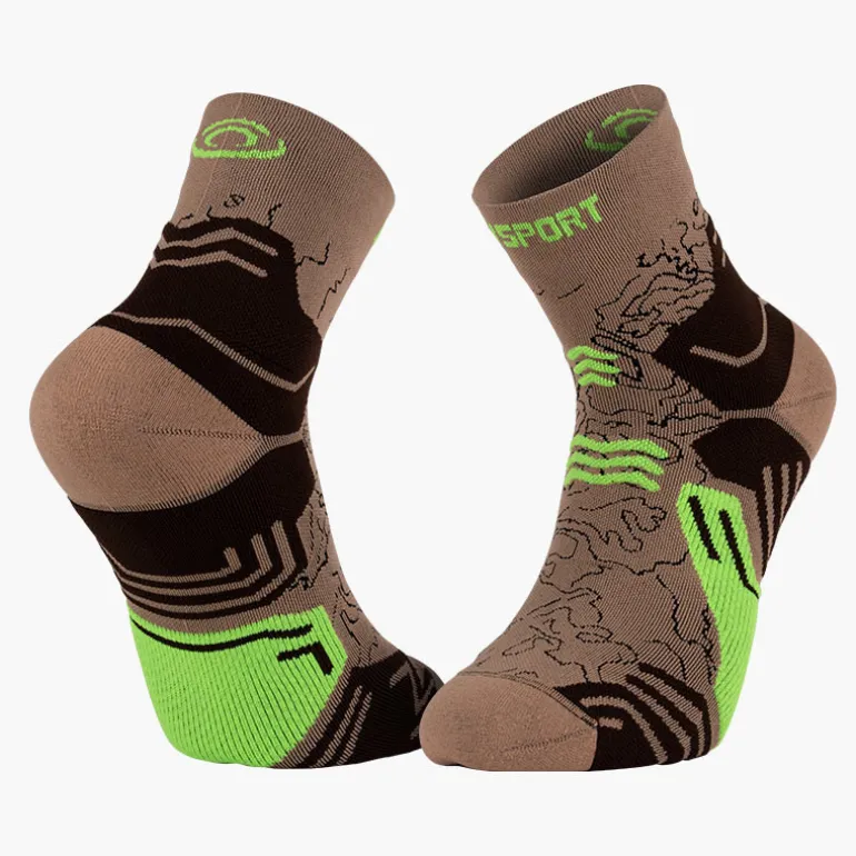Chaussettes TREK GR MID Beige/Vert