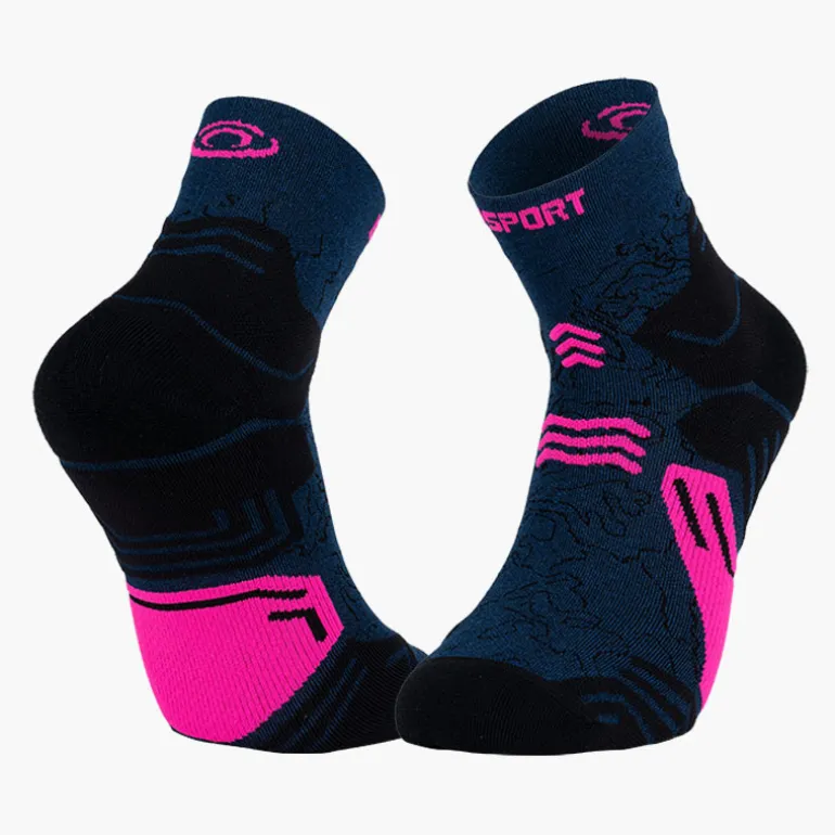 Chaussettes TREK GR MID Bleu/Rose