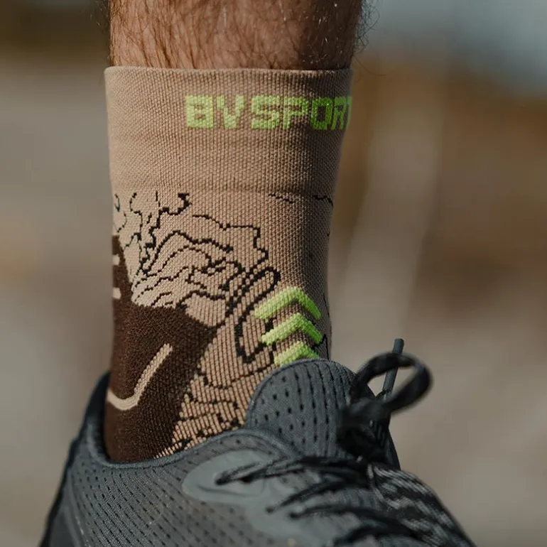 Chaussettes TREK GR MID Beige/Vert
