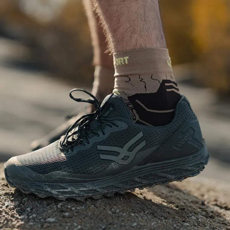 Chaussettes TREK GR MID Beige/Vert
