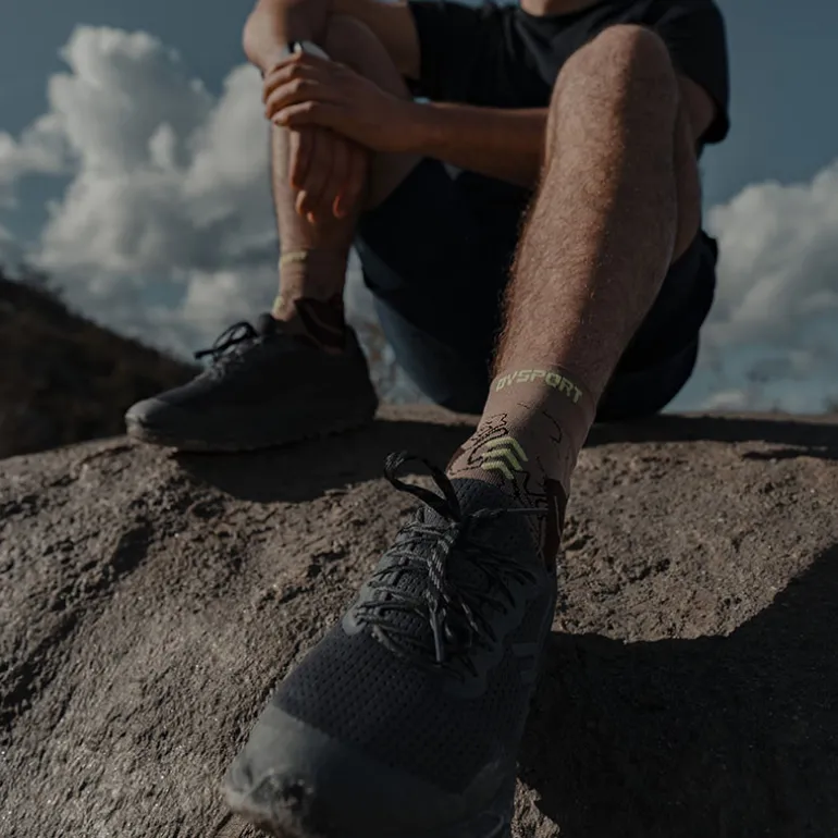 Chaussettes TREK GR MID Beige/Vert