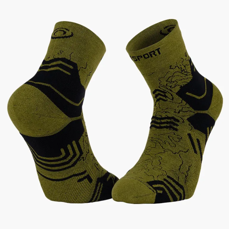 Chaussettes TREK GR MID "LYOCELL" Kaki/Noir