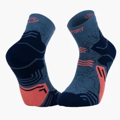 Chaussettes TREK GR MID "LYOCELL" Bleu/Corail