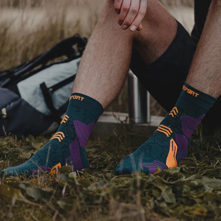 Chaussettes TREK GR MID Vert/orange