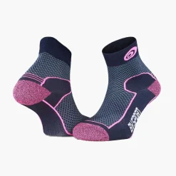 Double polyamide EVO bleu/rose - Socquettes randonnée