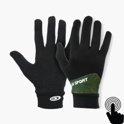 Gants tactiles Light-Run noir-kaki chiné - Mix