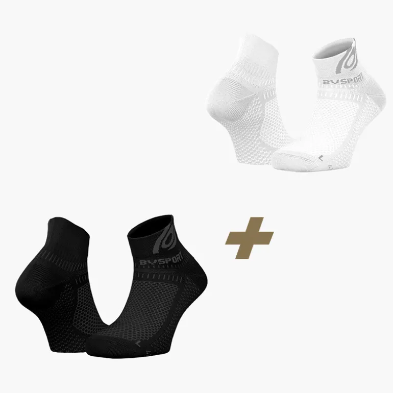 Pack x2 | Socquettes running Light 3D noir/blanc