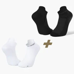 Pack x2 | Socquettes ultra-courtes running Light 3D noir/blanc