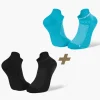 Pack x2 | Socquettes ultra-courtes running Light 3D noir/bleu