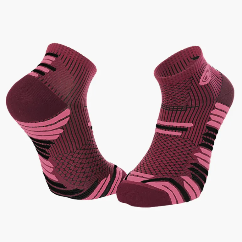 Socquettes TRAIL ELITE bordeaux-rose