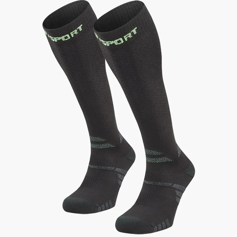 Trek compression EVO noir/vert - Chaussettes randonnée