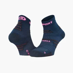 TREK EVO bleu/rose - Socquettes randonnée