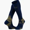 Trek GR compression Navy/Kaki- Chaussettes randonnée