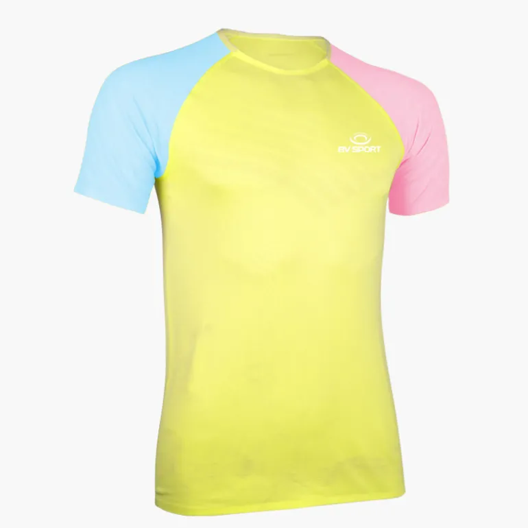 T-Shirt AERIAL Manches courtes Jaune/Bleu/Rose